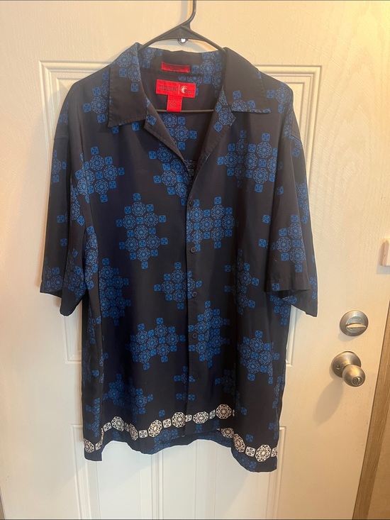 Old College Inn Clothing Co Other - OCI Blue Patterned Short-Sleeve Button Shirt - Casual Men's Shirt